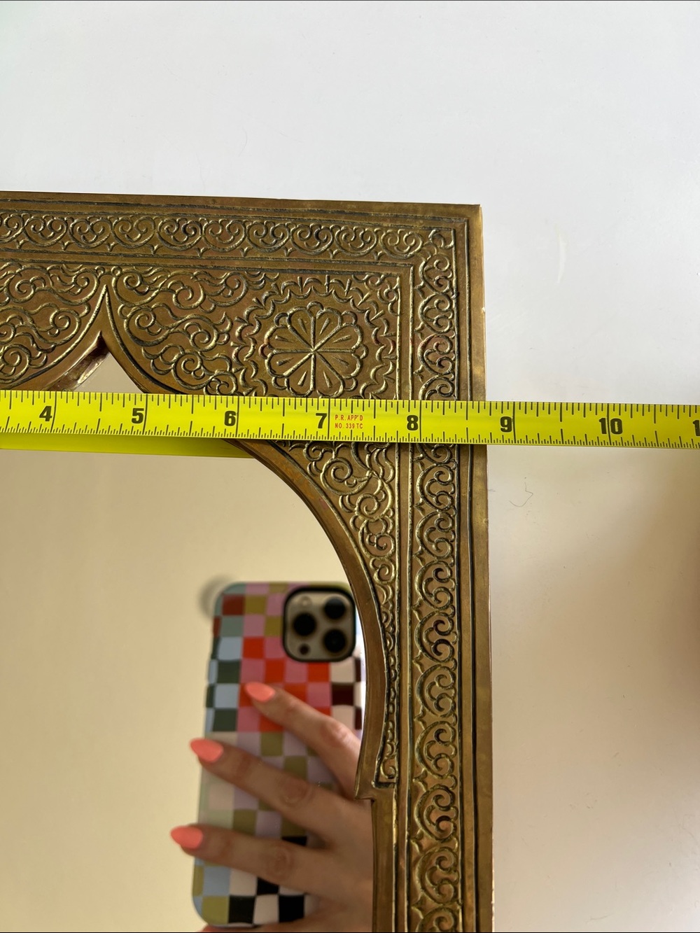 Moroccan Brass Accent Mirror Decor - Picture 12 of 14